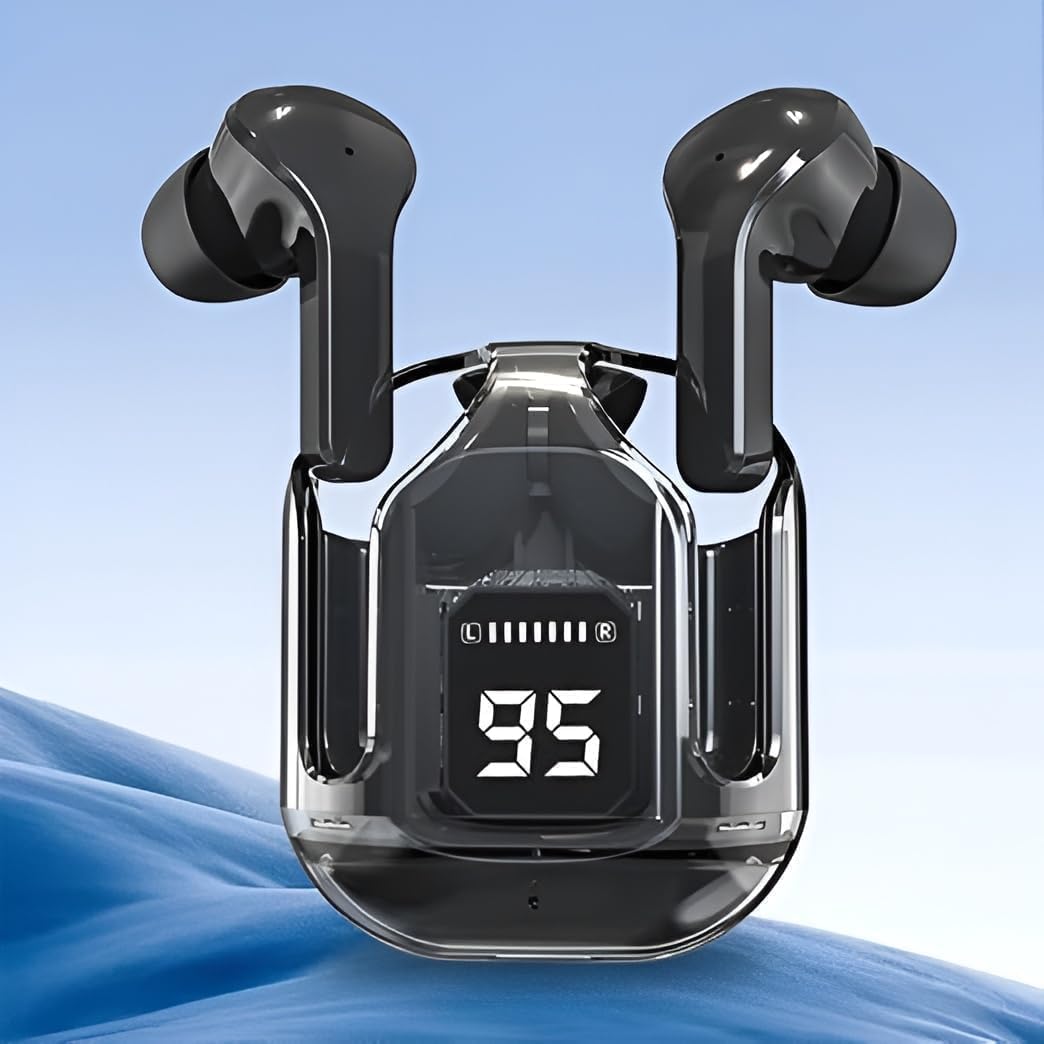 DX Mart True Wireless Stereo Wireless Earbuds, Ultrapods max TWS Bluetooth Earphones with Charging Case and LED Digital Display, Microphone, Works with iOS Android and Bluetooth Devices