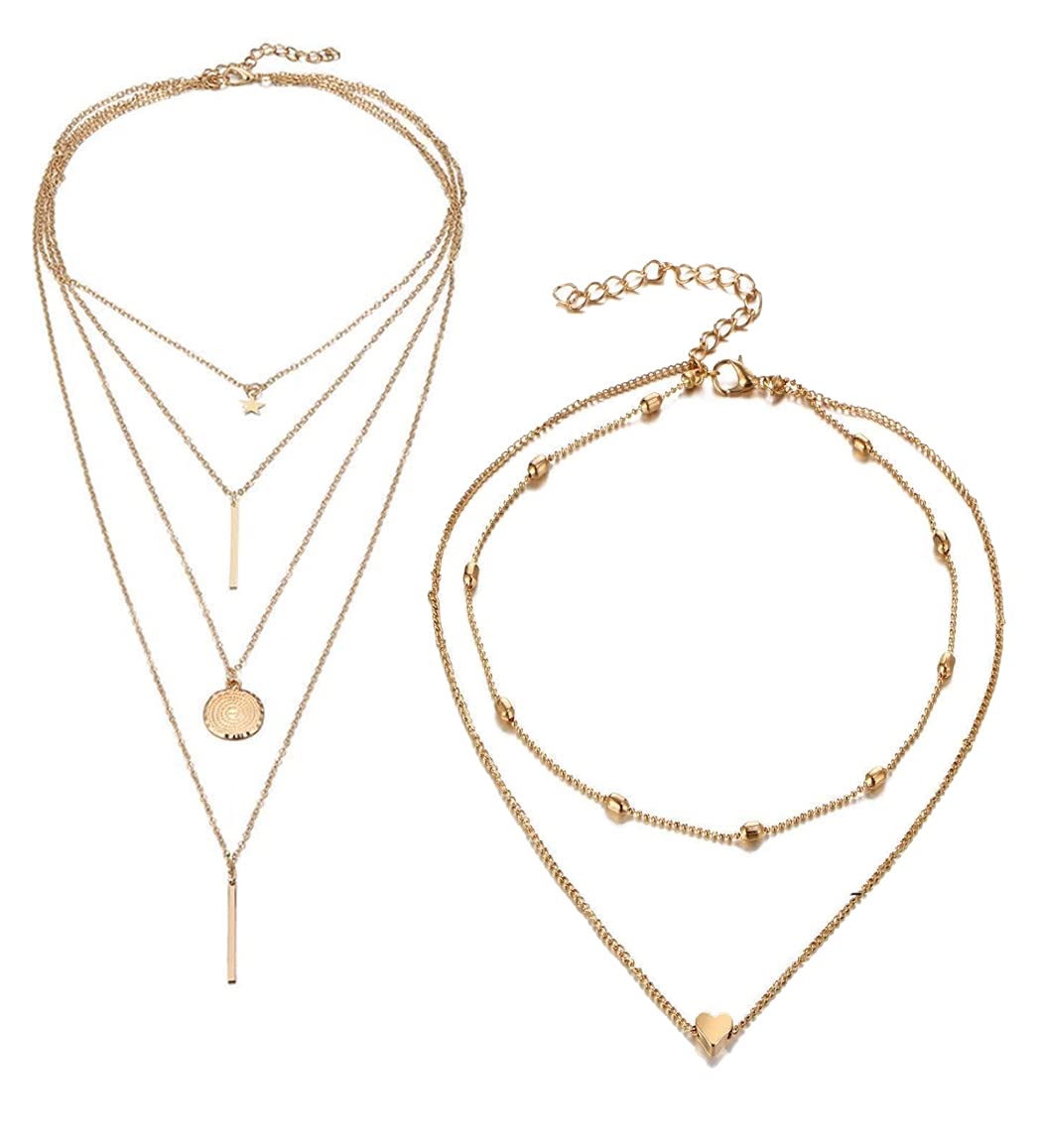 YouBella Jewellery Stylish Combo of Two Necklace Chains for Women and Girls (Style 1)