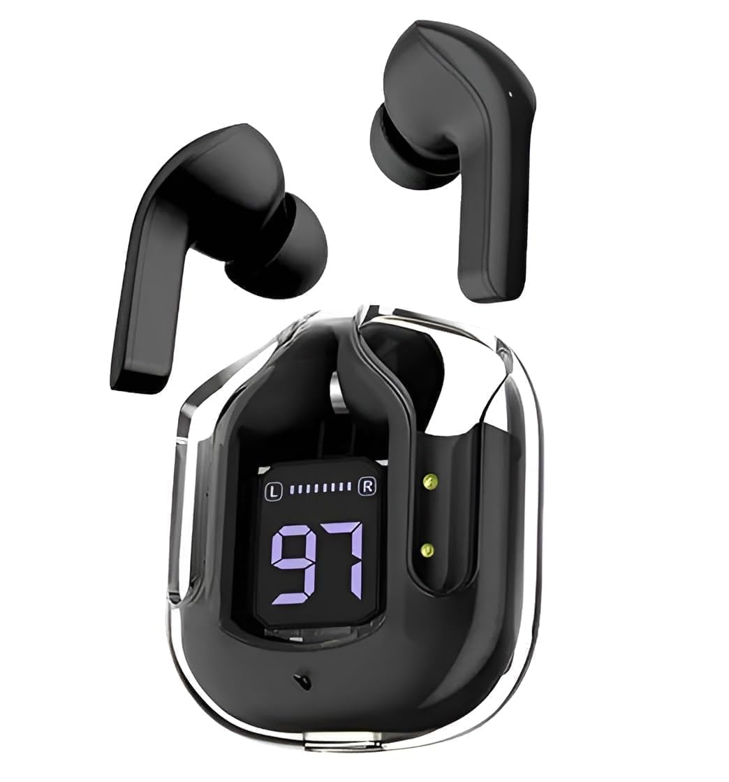 DX Mart True Wireless Stereo Wireless Earbuds, Ultrapods max TWS Bluetooth Earphones with Charging Case and LED Digital Display, Microphone, Works with iOS Android and Bluetooth Devices