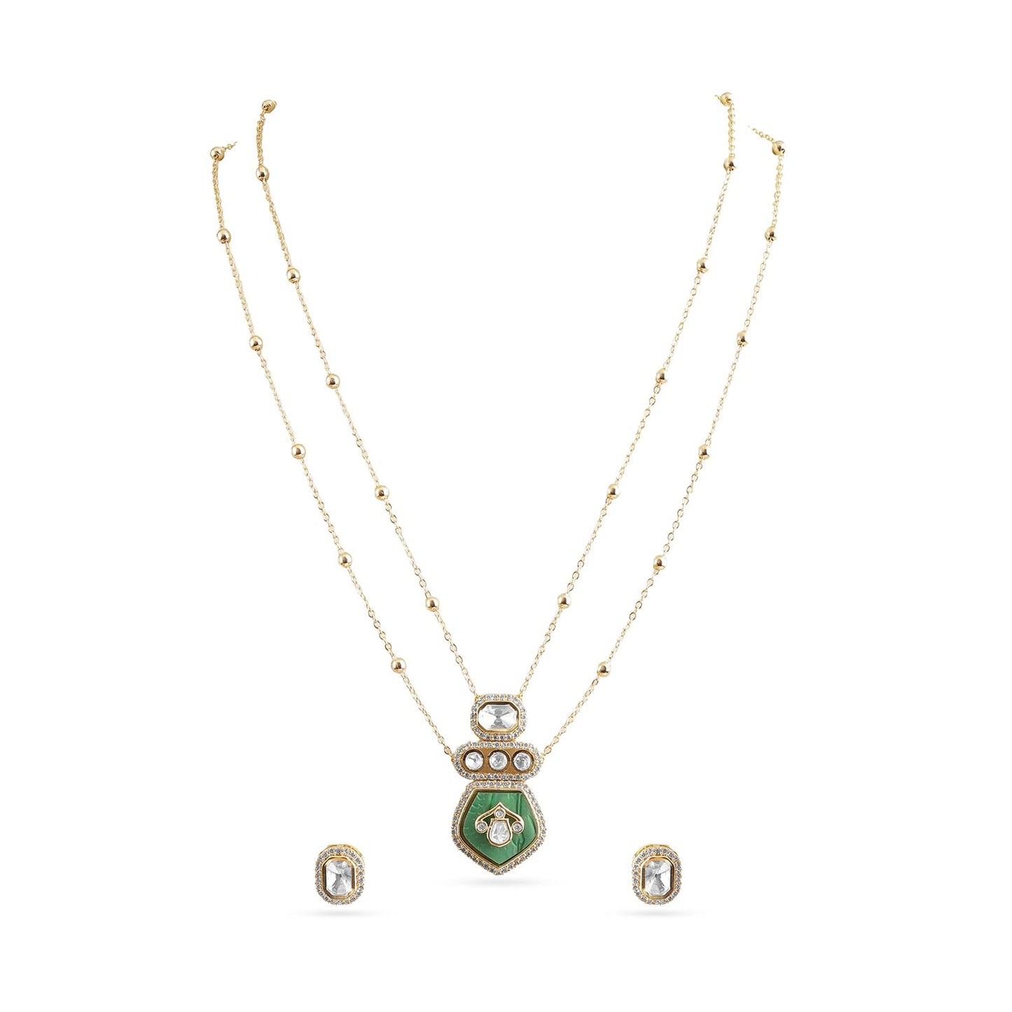 Rubans Necklace Set Gold Plated Traditional Stylish Floral Theme Jewellery Gift for Women & Girls