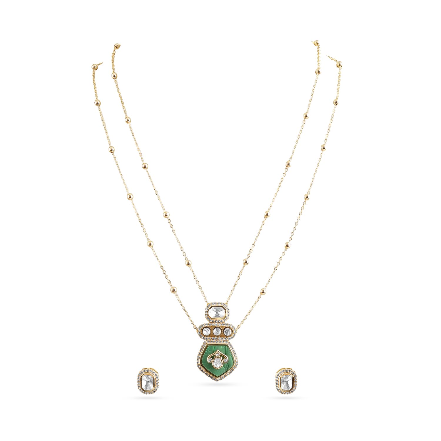 Rubans Necklace Set Gold Plated Traditional Stylish Floral Theme Jewellery Gift for Women & Girls