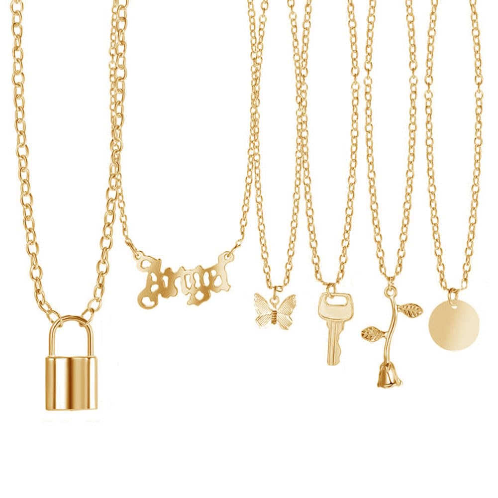 Shining Diva Fashion 5-7 Pcs Combo Latest Stylish Western Necklace Set for Women Pendant Necklace Gifts for Girls