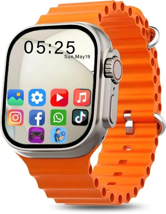 CHG T800 Orange Smartwatch Bluetooth Calling | 1.99” HD Display | Fitness Tracker | Heart Rate & SpO2 Monitor | Sports Smart Watch for Men & Women | Android & iOS Compatible
