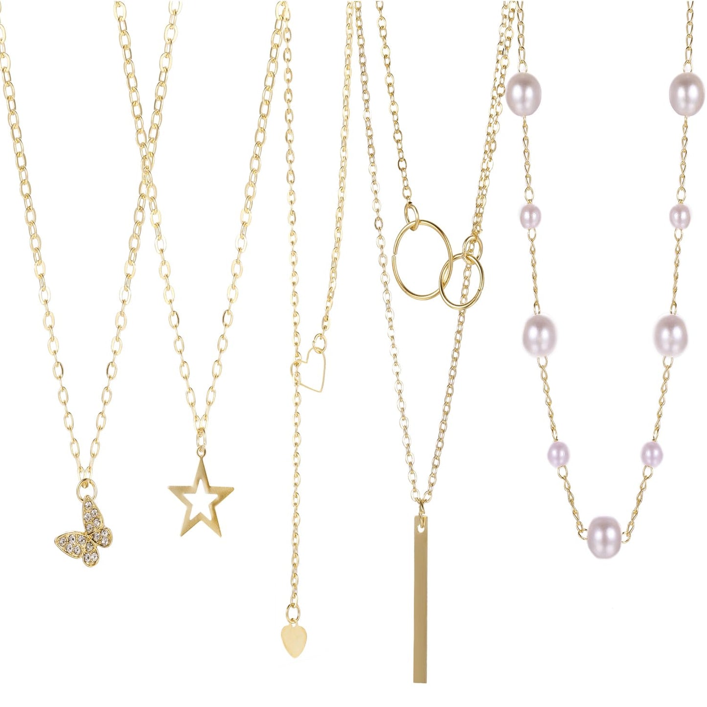Shining Diva Fashion 5-7 Pcs Combo Latest Stylish Western Necklace Set for Women Pendant Necklace Gifts for Girls