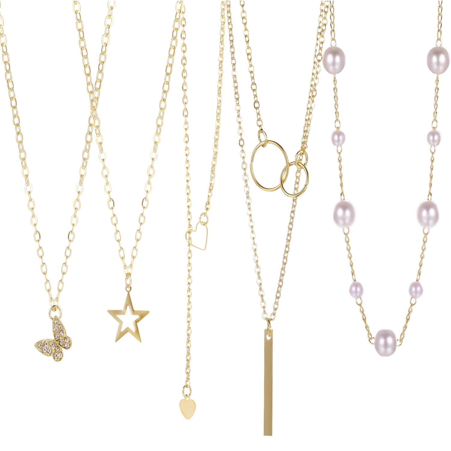 Shining Diva Fashion 5-7 Pcs Combo Latest Stylish Western Necklace Set for Women Pendant Necklace Gifts for Girls