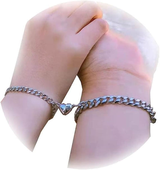 Hand In Hand Bracelets Stainless Steel Matching Promise Best Friend Magnetic Couple Bracelets For Women Men Gift