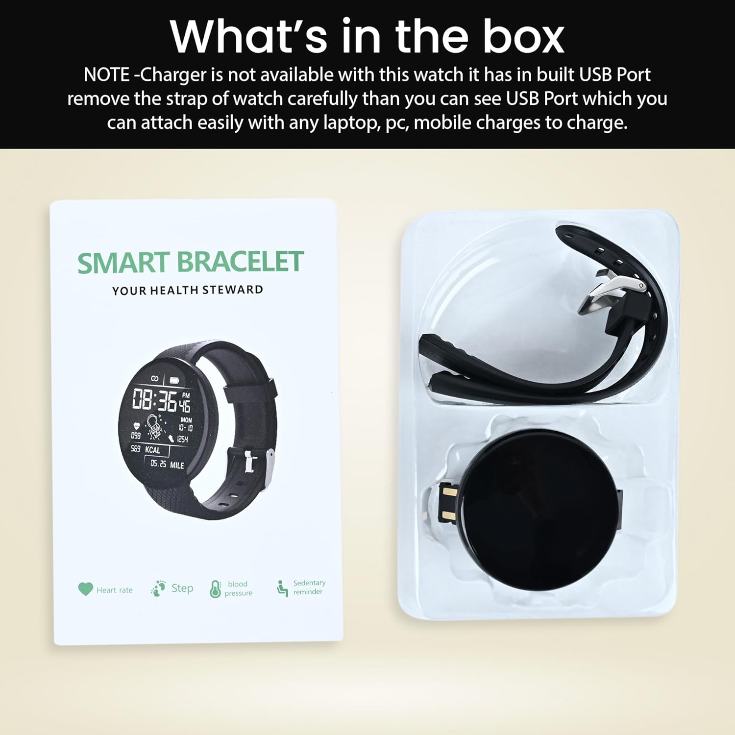 Bouncefit M I D18 Round Fitness Band Smart Watch for Men, Women, Boys, Girls, Kids – Single Touch Interface, Water Resistant, Workout Modes, Quick Charge Sports Smartwatch – Black (GG)