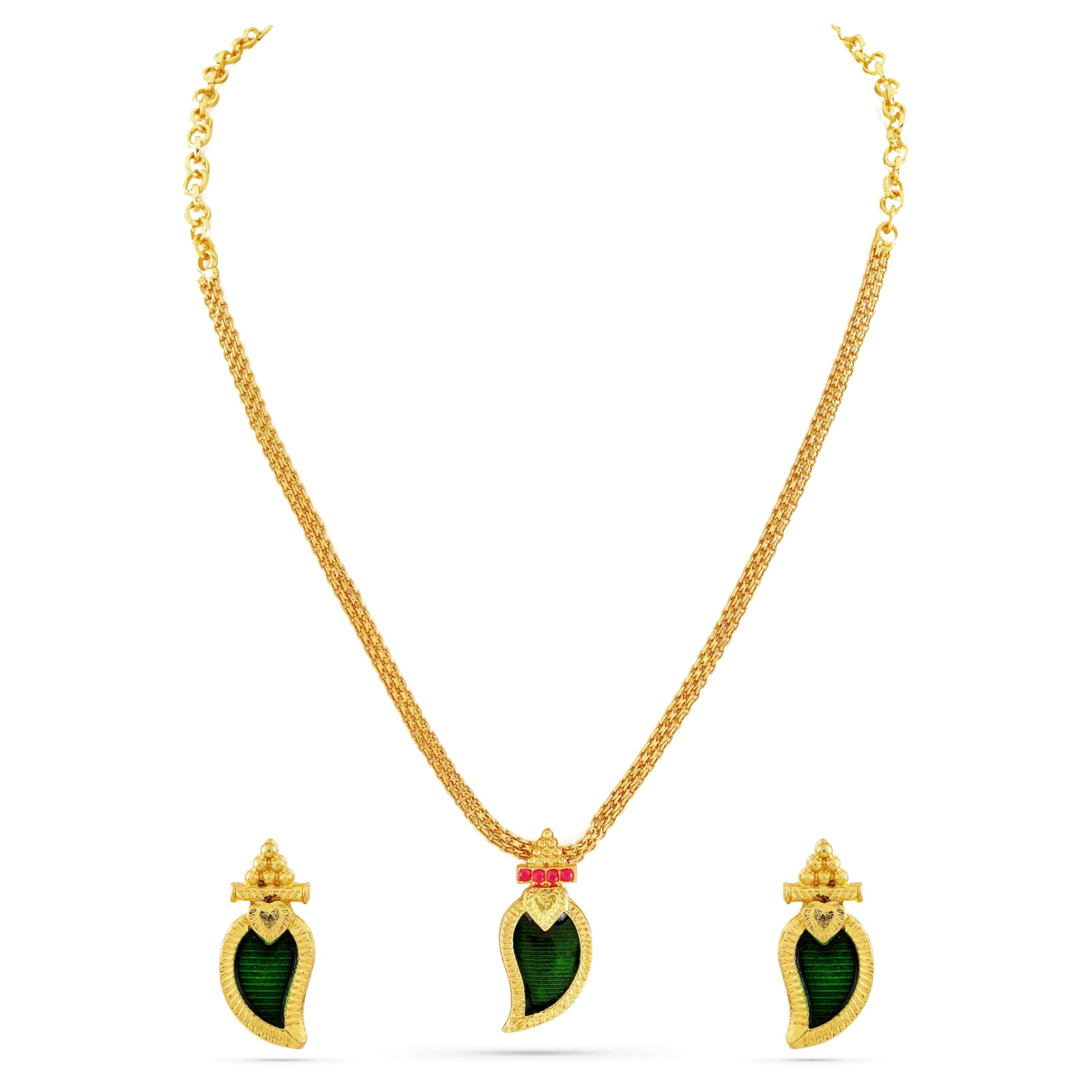 Rubans Necklace Set Gold Plated Traditional Stylish Floral Theme Jewellery Gift for Women & Girls
