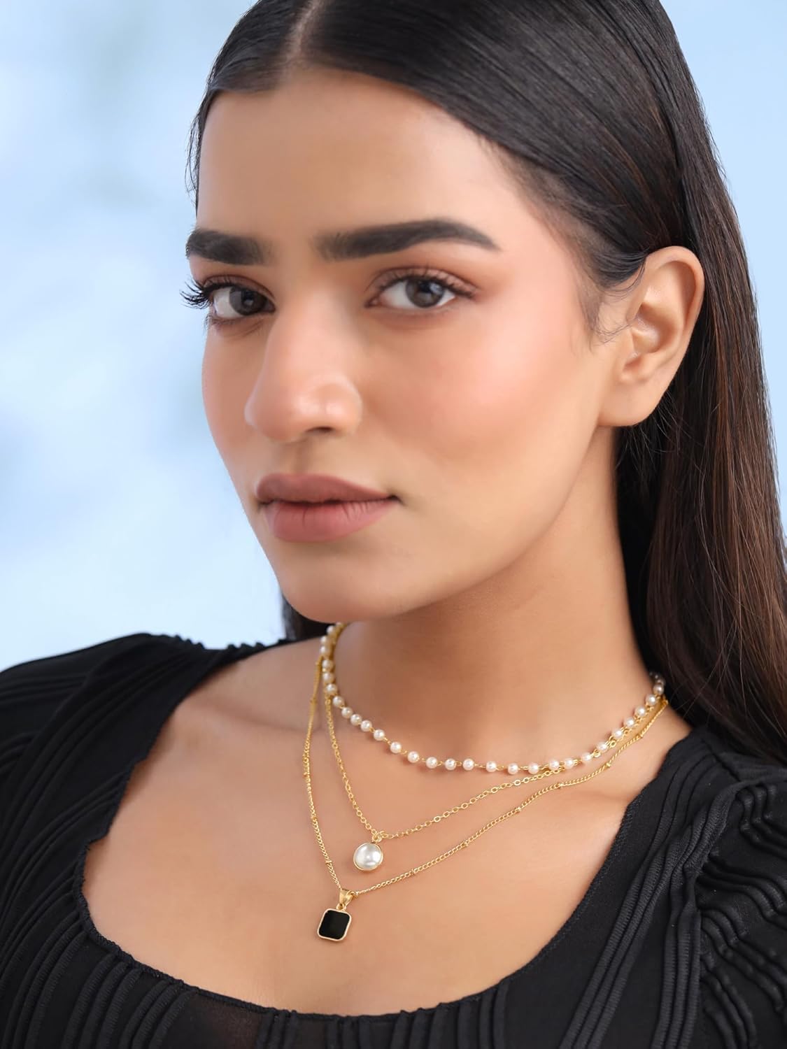 Yellow Chimes 2Pcs Long Chain Pendent Necklace for Women & Girls - Stylish Pendant Chains for Wife, Girlfriend, Birthday, Anniversary
