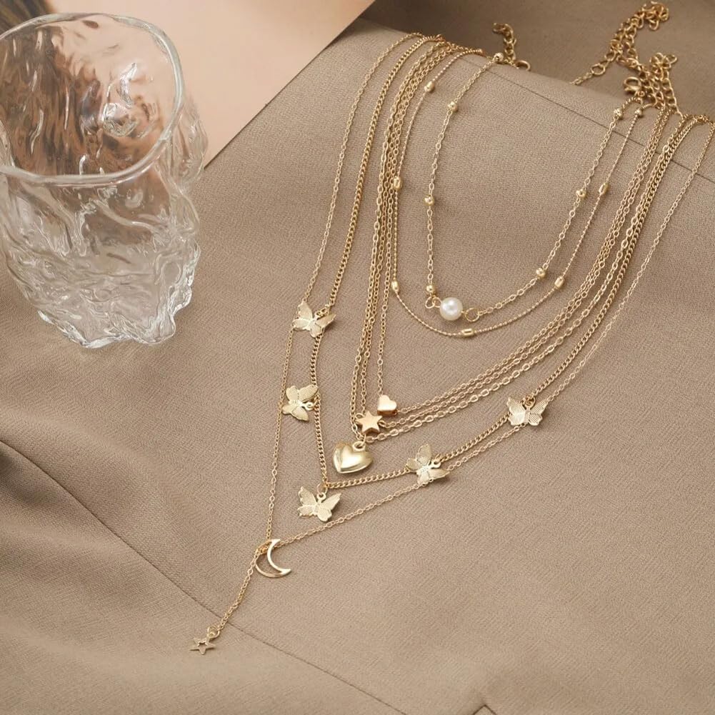 Shining Diva Fashion 5-7 Pcs Combo Latest Stylish Western Necklace Set for Women Pendant Necklace Gifts for Girls