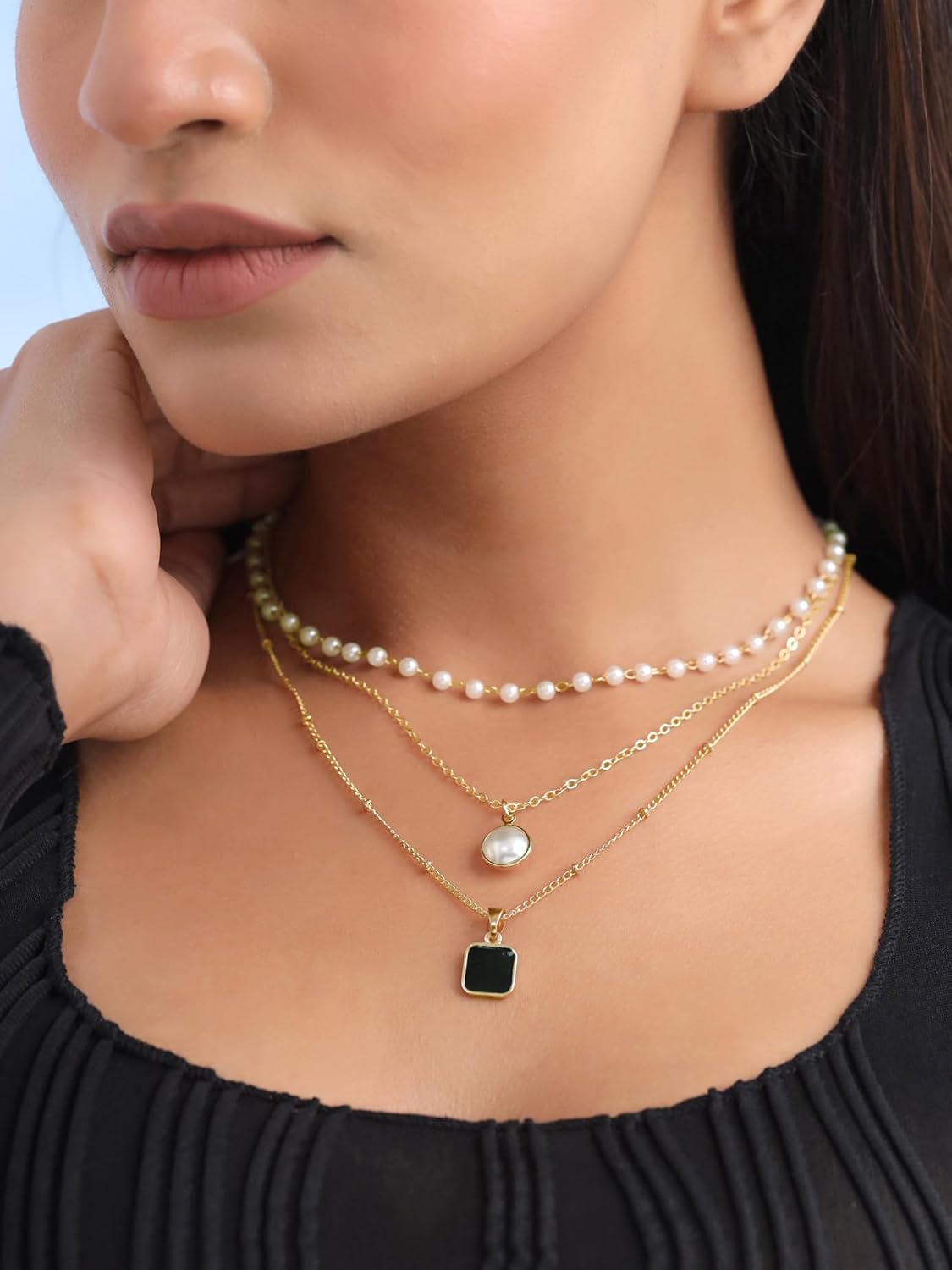 Yellow Chimes 2Pcs Long Chain Pendent Necklace for Women & Girls - Stylish Pendant Chains for Wife, Girlfriend, Birthday, Anniversary
